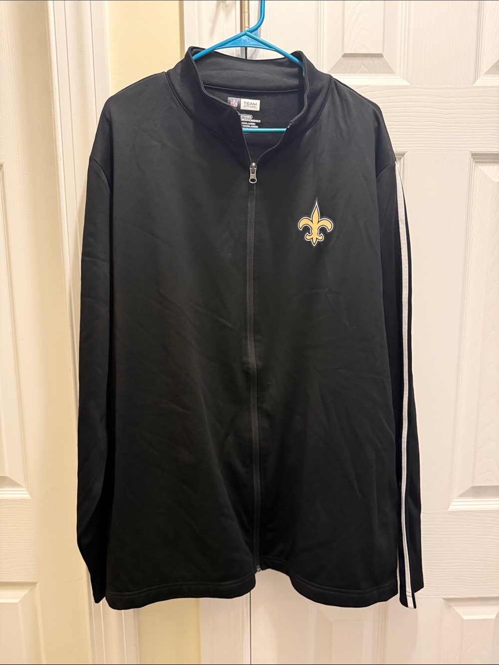 NFL New Orleans Saints Black Full-Zip Team Apparel Jacket with Gold Logo Accents